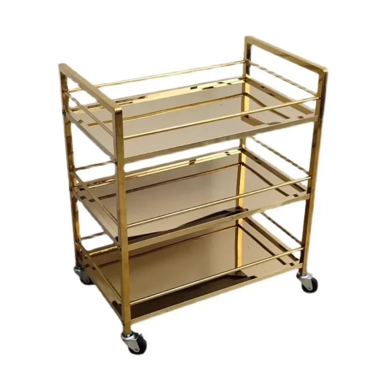 

Stainless steel titanium service cart, trolley, wine cart, tea cart, beverage, rack, snack, warm bottle