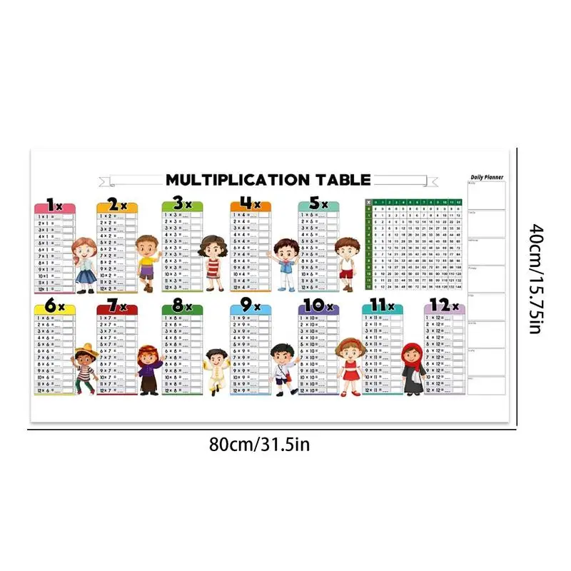 Tafels van vermenigvuldiging voor kinderen Droog wissen Gekleurd vermenigvuldiging Werkboek Interactief leermiddel voor thuis Klaslokaal School