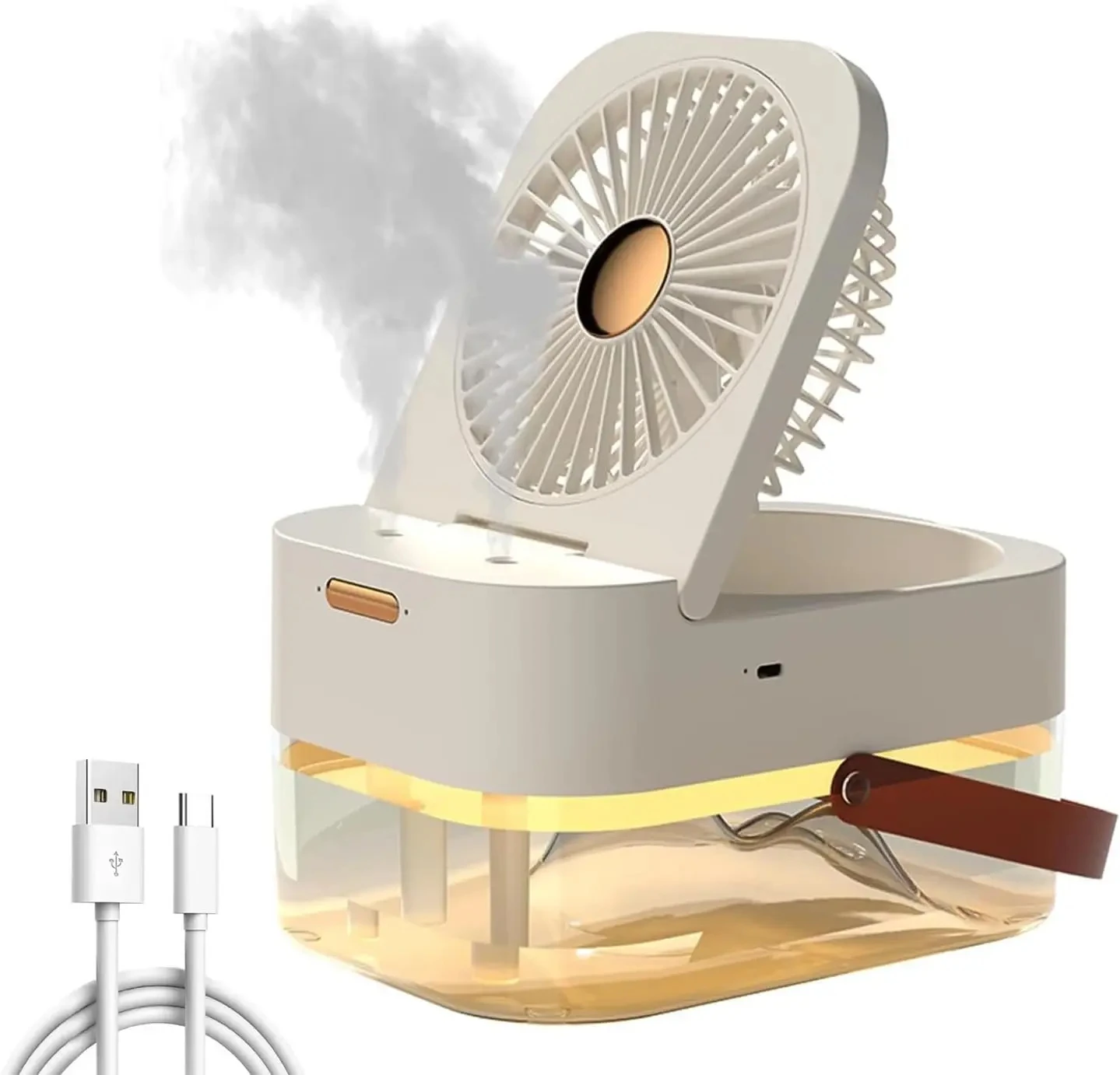 

3-in-1 Remote Control Humidifier Fan Double Sprayer Water Refill Refrigeration Fan Fresh Air Cooling Fan With LED Night Light