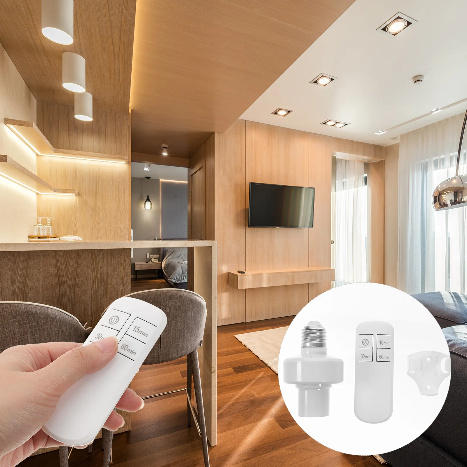 Remote Control Light Head Sockets for Lamps E27 Holder Bulb Stands Bulbs Lampholder Smart Wireless with Timer Kit