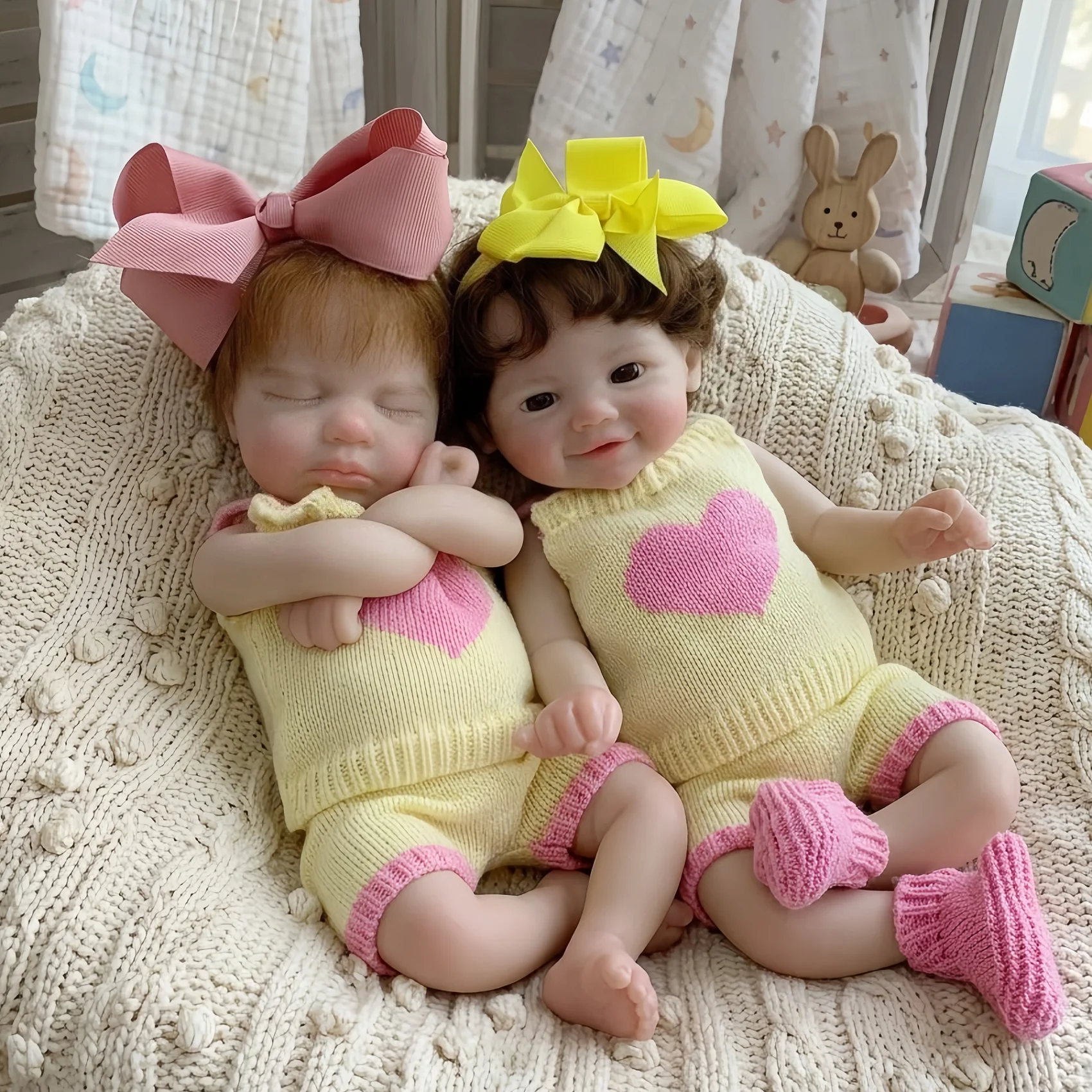 2 Styles/13Inch Open Mouth&Rooted Hair Painted Solid Silicone Bebe Reborn Girl Doll bebe reborn de silicona Perfect As Gifts