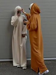 Ramadan Eid Hoodie Abaya Dubai Islam Prayer Clothes African Dresses For Women Modest Muslim Kaftan Dress Robe Femme Musulmane