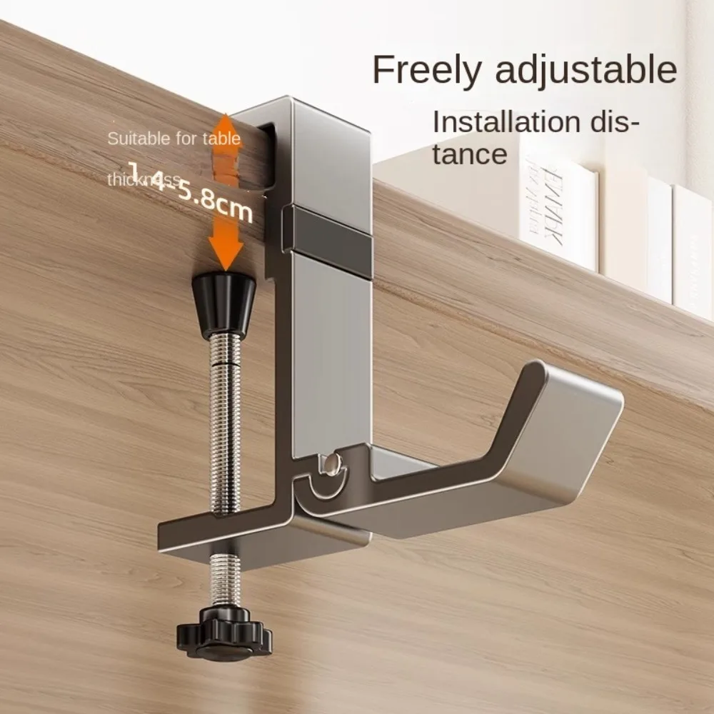 New Aluminum Alloy Hanging Bag Hook Punch-free Removable Handbag Rack Portable Multi-functional Table Hook Desk