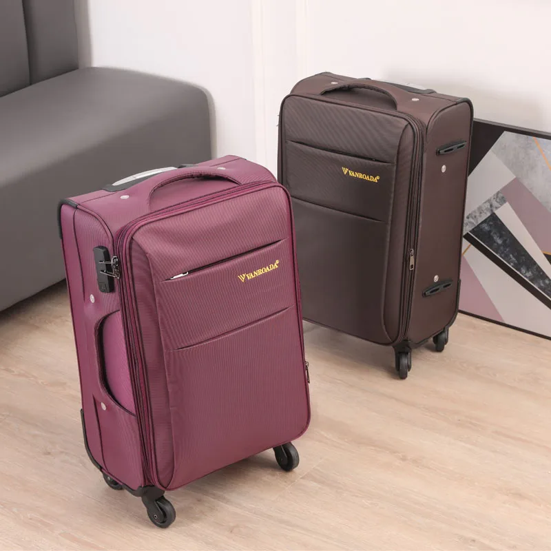 

Large Capaci Ox Fabric Carry-On Suitcase with 360-Deee Wheels for Travel Busin Lage Zipper Canvas for Men And W...