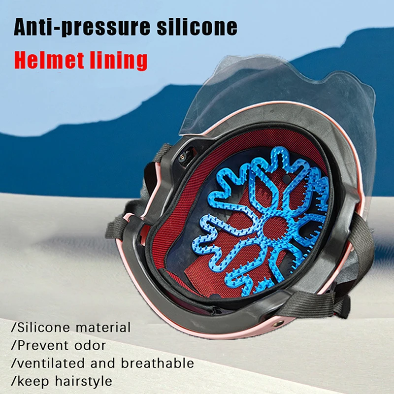 Helmet Liner General Silicone Mat Ventilate And Breathable Non-Slip Mat Anti-Pressure Hair Fluffy Riding Helmet Gasket Practical