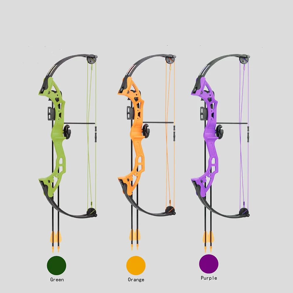 Archery wheel set compound bow for children teenager age 5-14 years Outdoor Training Practice Shooting with Rest/quiver/arrows