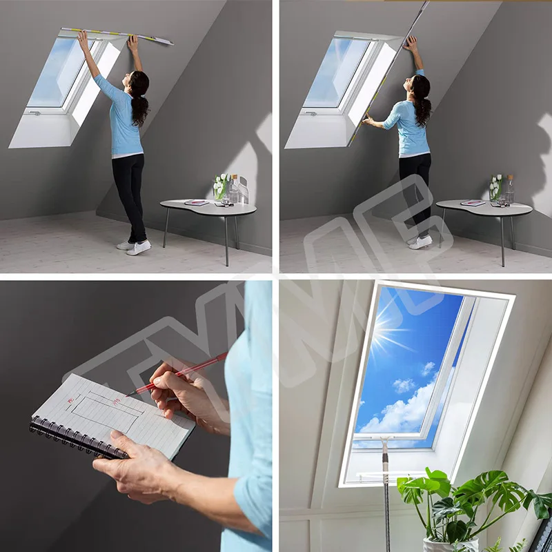 TYMF New Window Screen Mesh with Zipper and Invisible Fiberglass - Customizable Size Mesh Summer Prevent Mosquitoes and Flies
