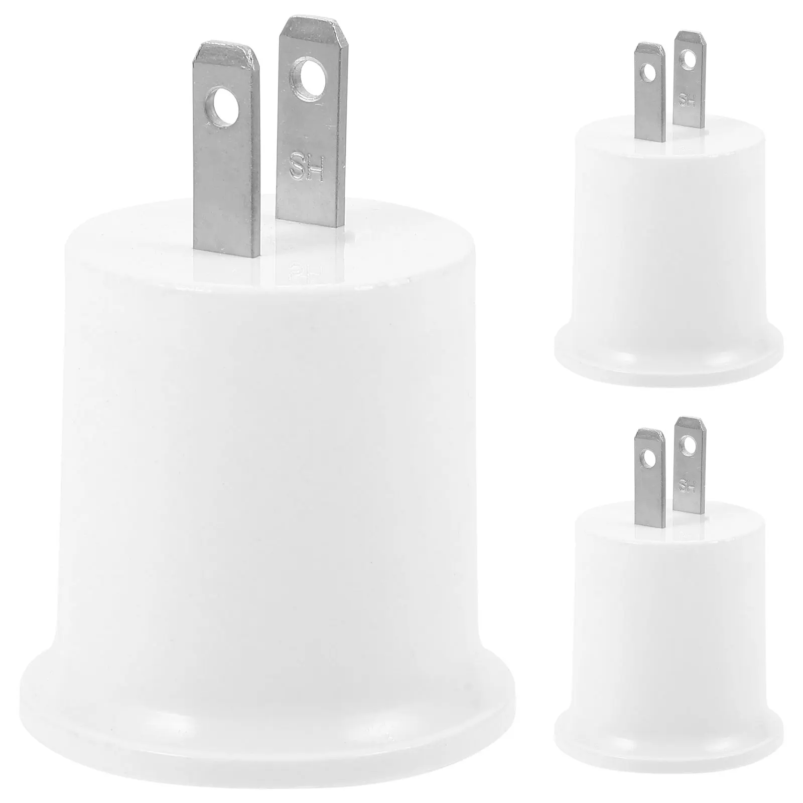 

3pcs E27 Socket Plug Adapter Wall Night Pathway Light Holder Light Socket To Plug Adapter Copper Contact Plastic Lamp Base