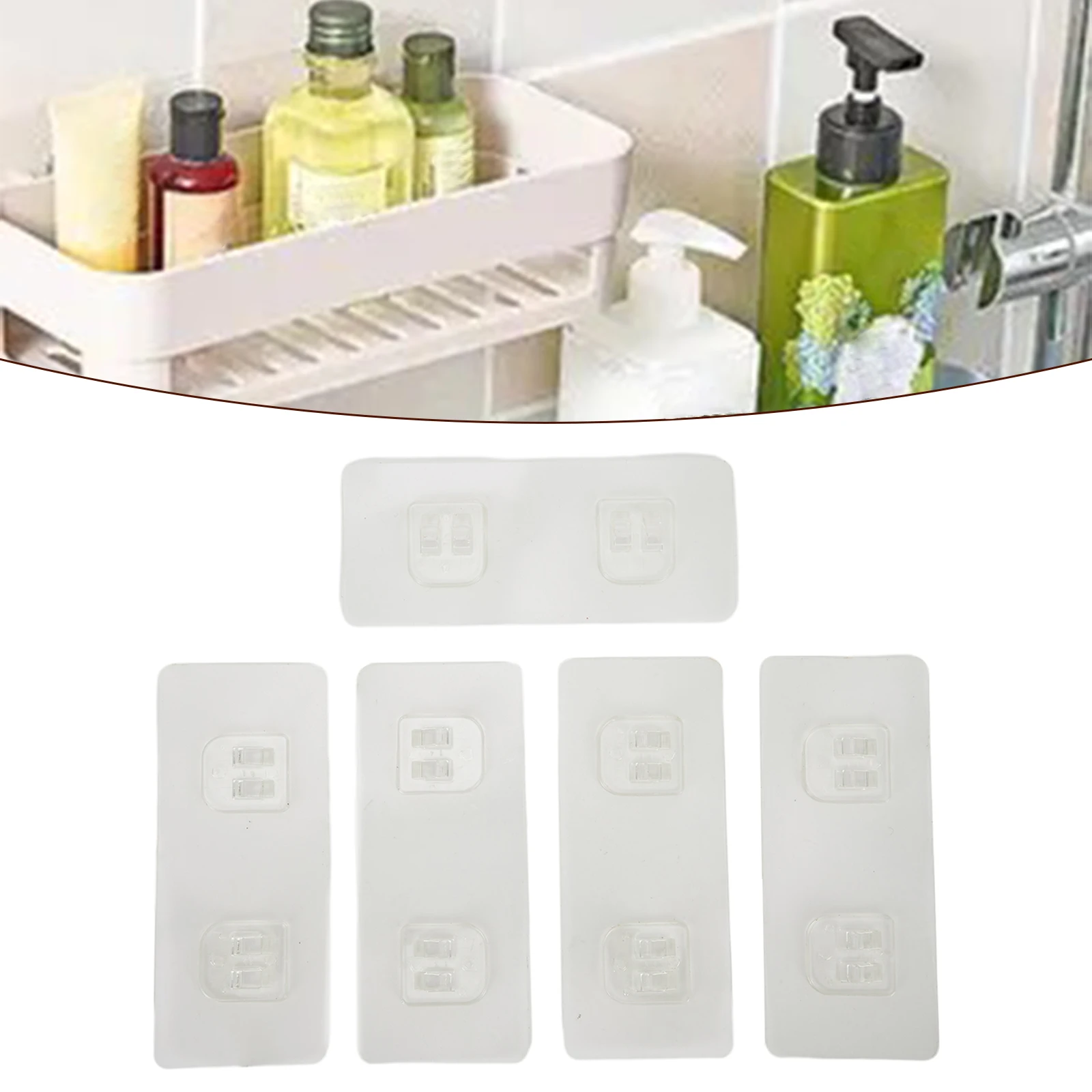Hanger Rack Hook Dustproof Oil Proof Transparent Wall Mounted Waterproof ABS/PVC Shelf Sticker Rack Strong Holder