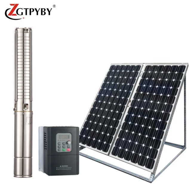 100m deep well solar water pump system for agriculture borehole     panel with inverter  2hp motor