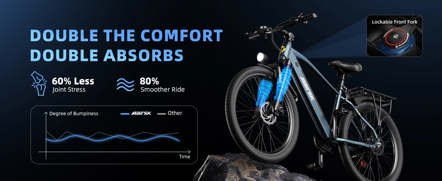 Aairsk S800 Erwachsenen-Pendler-E-Bike 250W Motor 36V 13Ah Lithium-Akku Urbanes Elektrofahrrad 26*1,95" Reifen Reise-Elektrofahrrad – Detail 5