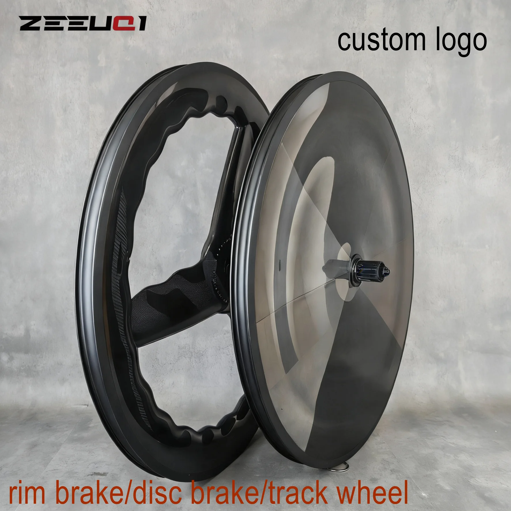 700C Zeitfahr-Rennrad Vorderrad Wave 3 Speichen Hinterrad Scheibenbremsenfelge/Scheibenbremse Tubeless/Tubular 28 Breite