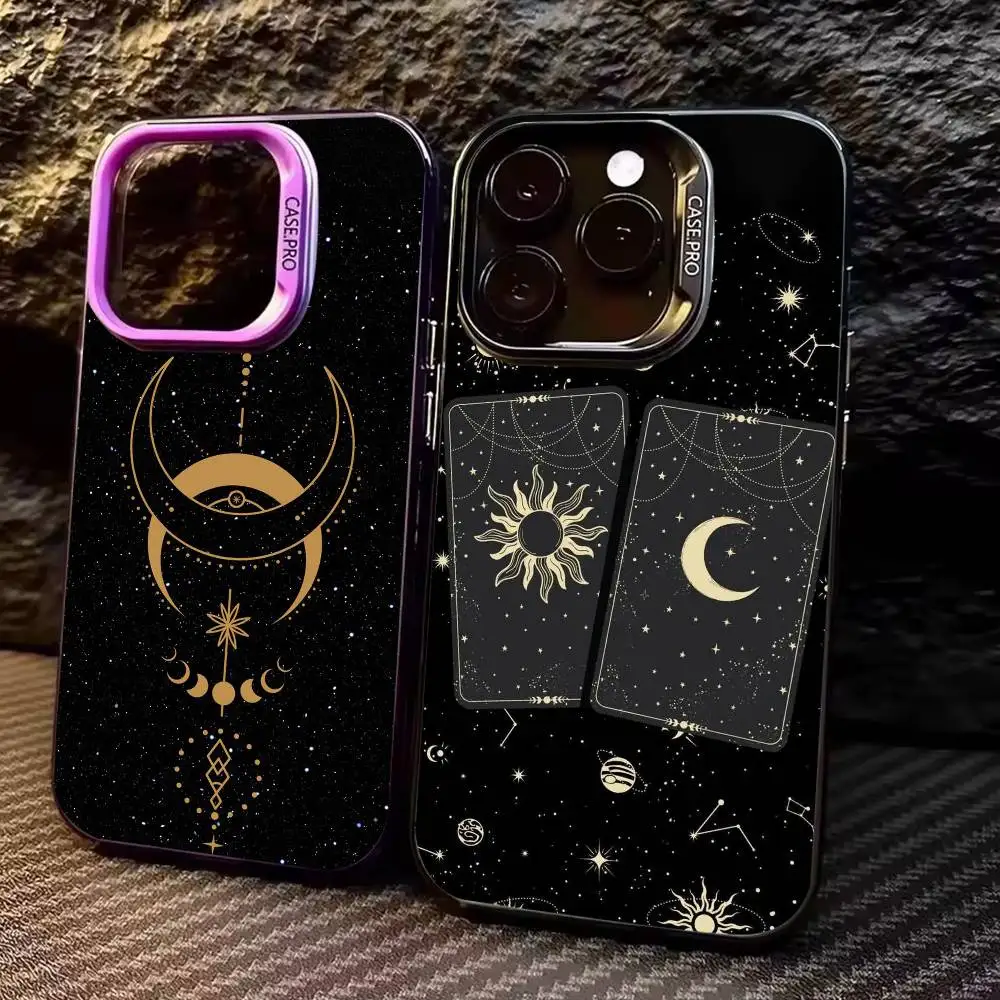 

Witches moon Tarot Mystery Totem Phone Case For iPhone17,16,15,14,13,12,11 Plus,Pro Max Colored Silver Plated Inside Cover