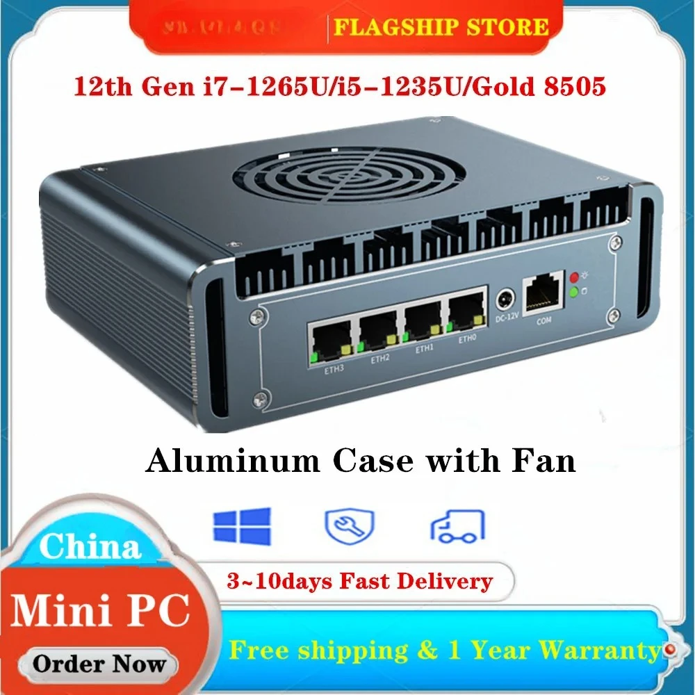 BKHD 4x Intel i226 LAN 第12世代 Alder Lake ソフトサーバー Core i7 i5 i3 Pentium 8505 Proxmox VMサーバー コンピューター ファイアウォール ミニPC