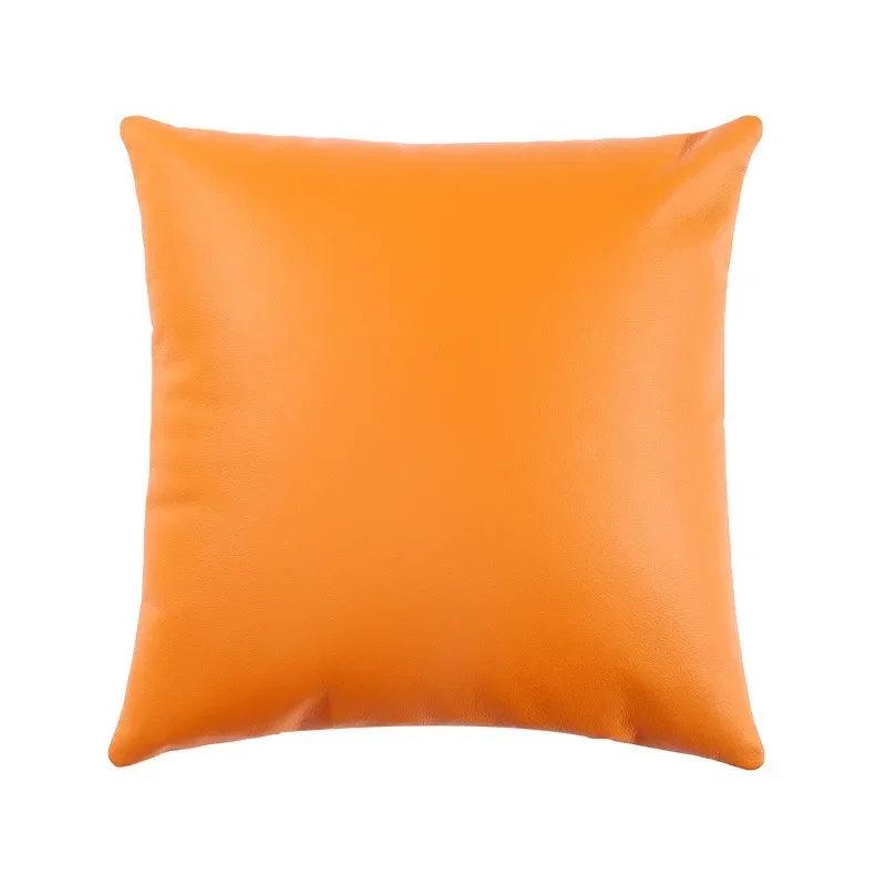 

Modern simple first-layer cowhide pillow cover, sofa living room color pillow, car waist pillow