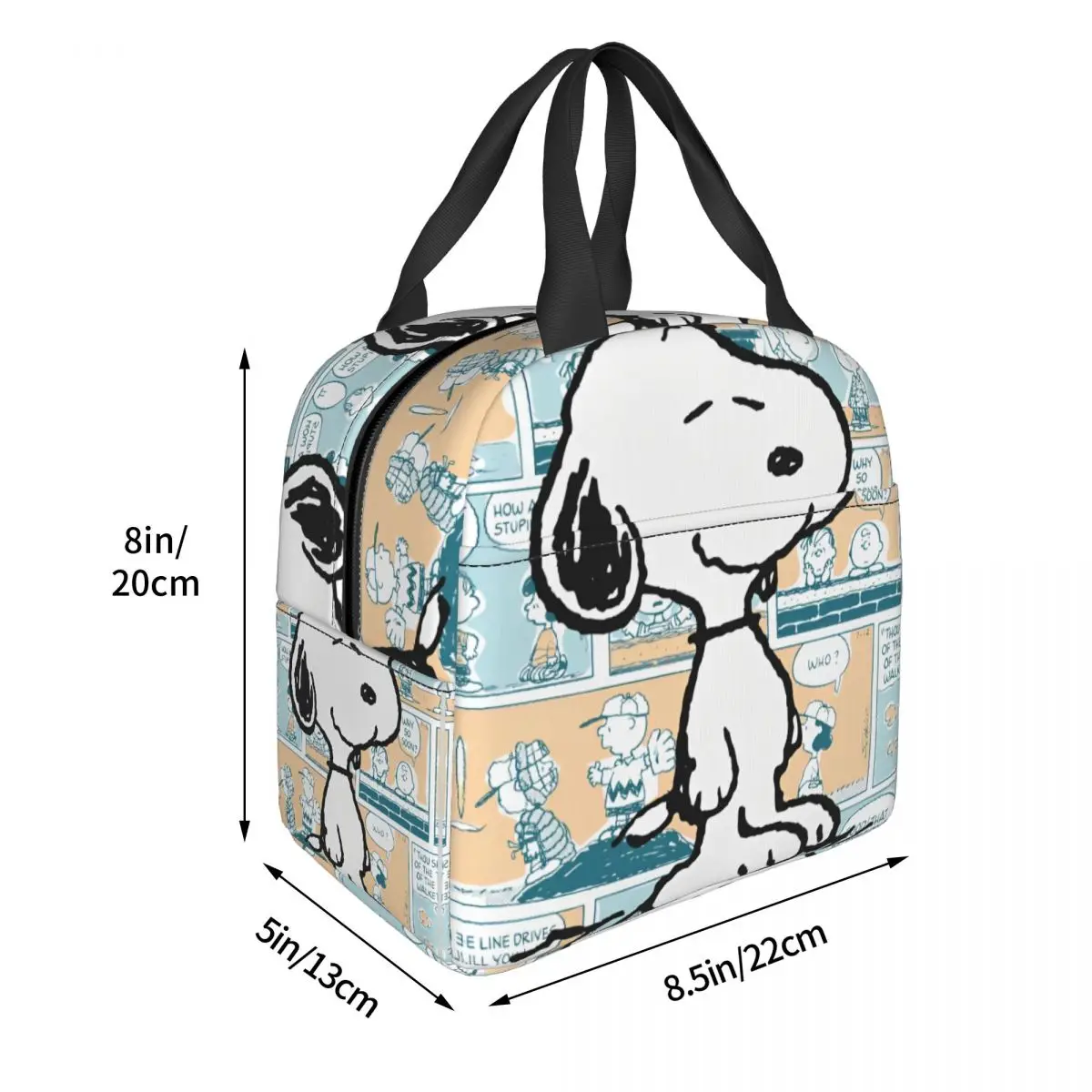 Peanuts Snoopy Comic Pattern Lunch Bag For Child Lunch Box Retro Picnic Cooler Bag Portable Oxford Tote Food Bags