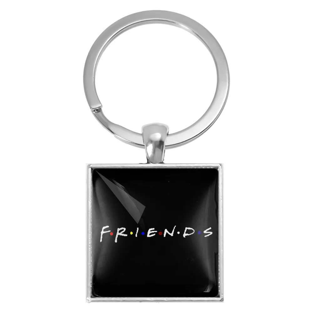 American TV Show Friends Square Keychain I'll Be There For You HD Print Keyhoder For Best friend Car Llavero Jewelry Gift