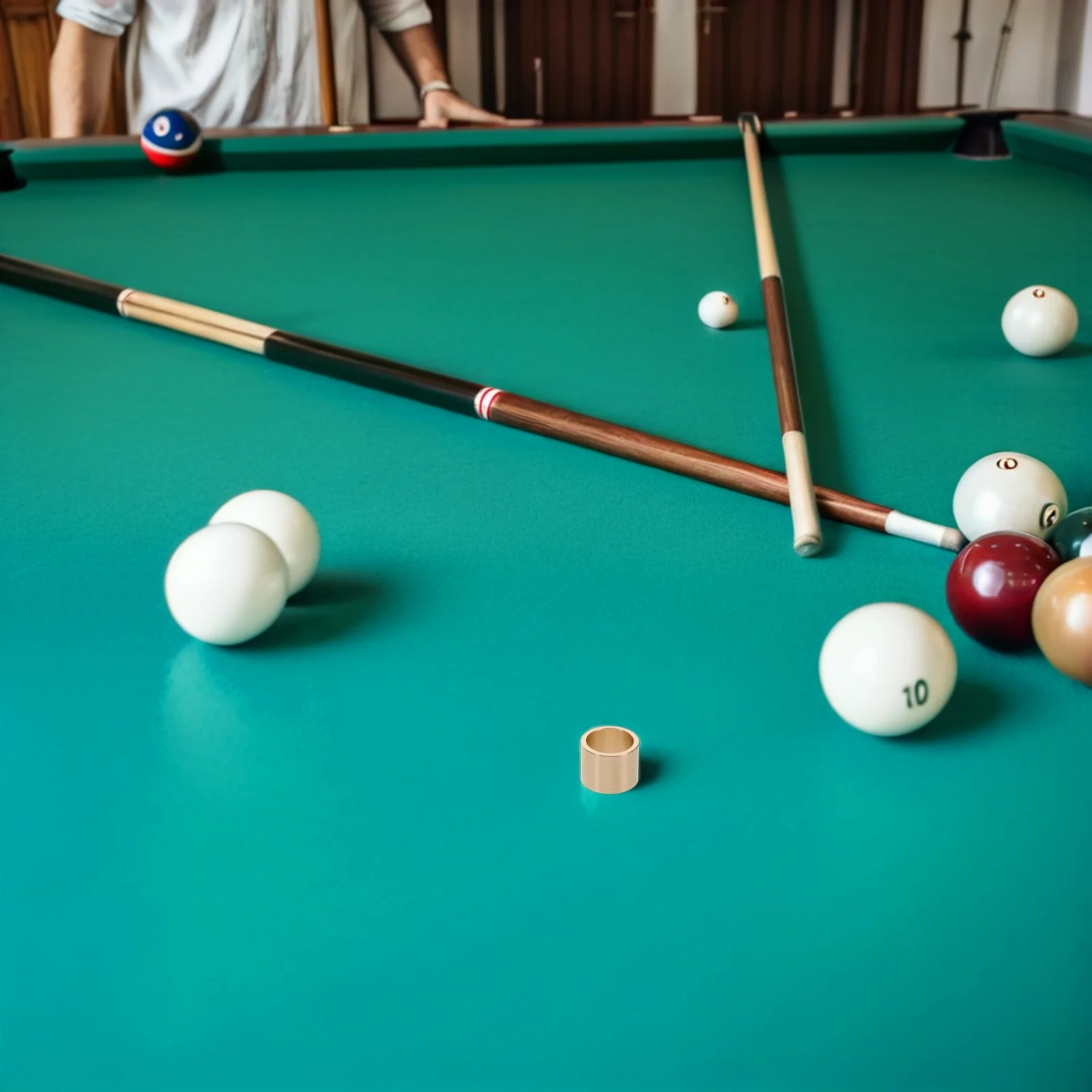 

10Pcs Pool Cue Ferrules Parts 10Mm Copper Replacement for Billiard Cue Tip Repair Tool Snooker Maintenance Accessories Kit