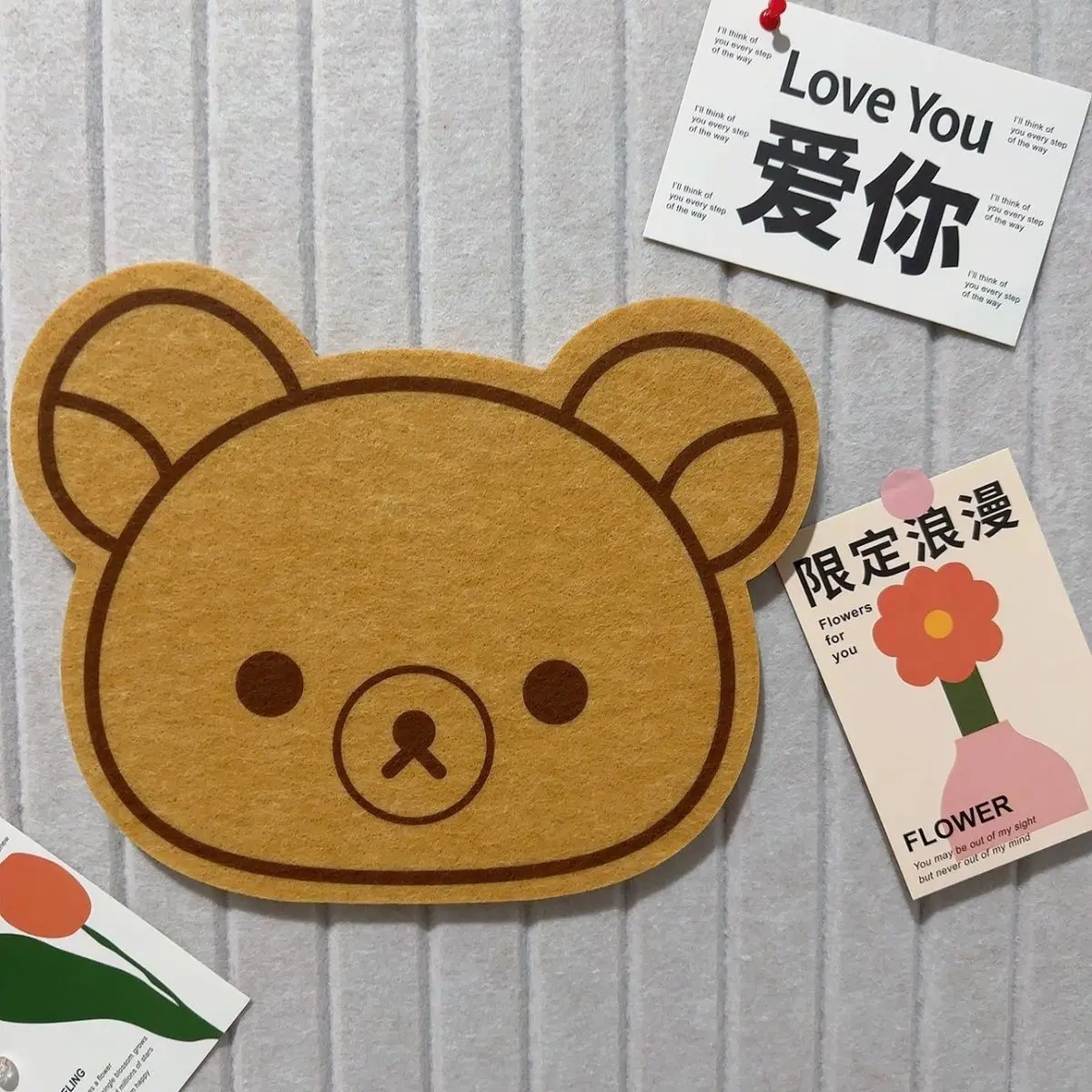 لطيف Rilakkumas الدب ورأى مجلس الكرتون دمية دب الجدار ملصق رسالة مجلس صور جدار مجلس الدمى معلقة مجلس جدار ديكور #5