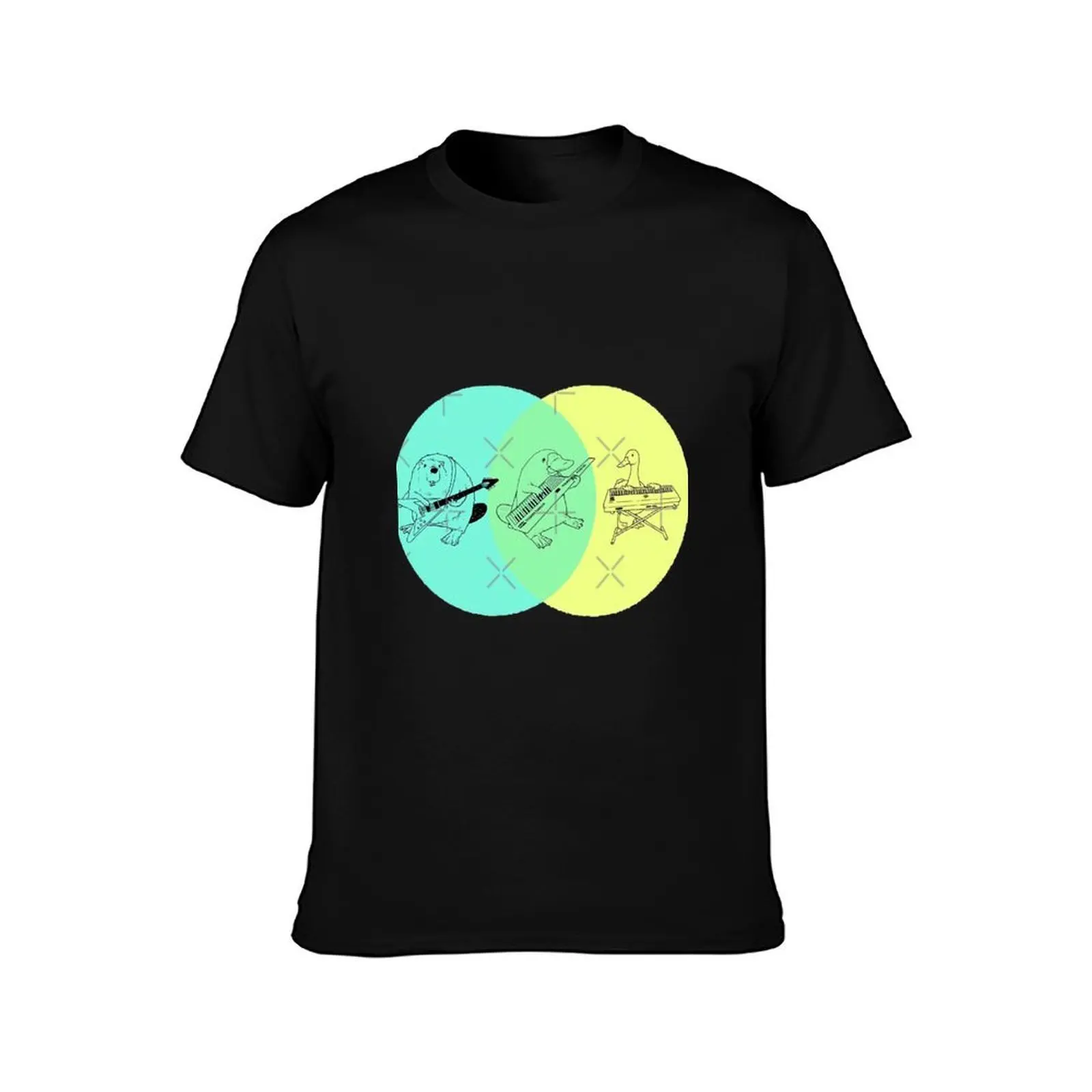 Keytar Platypus Venn Diagram T-Shirt Work Utility Casual Tee Shirt T-Shirt