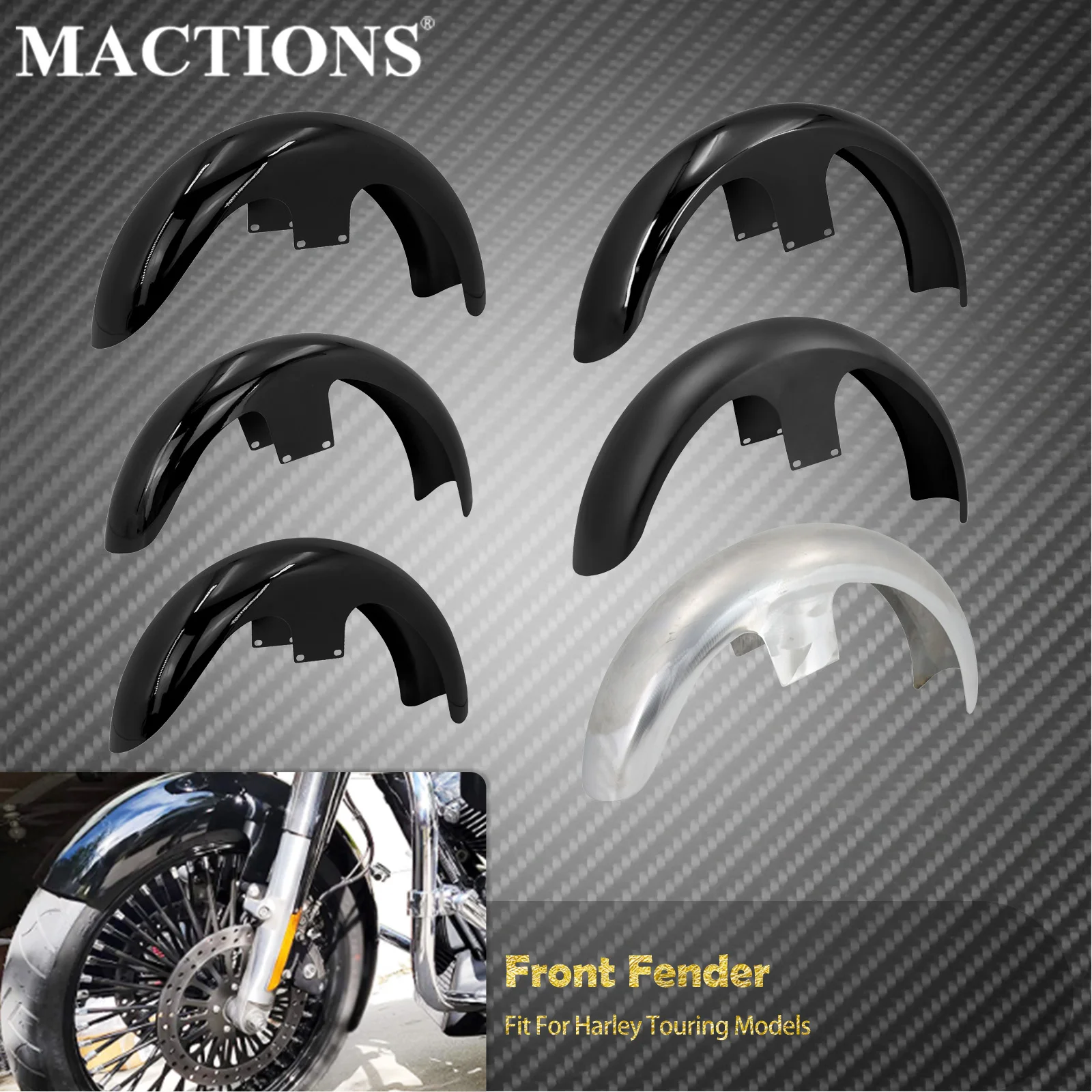 

Motorcycle 19'' 21'' 23'' Wheel Wrap Front Fender Mudguard Cover For Harley Touring Road King Street Electra Glide Custom 14-Up