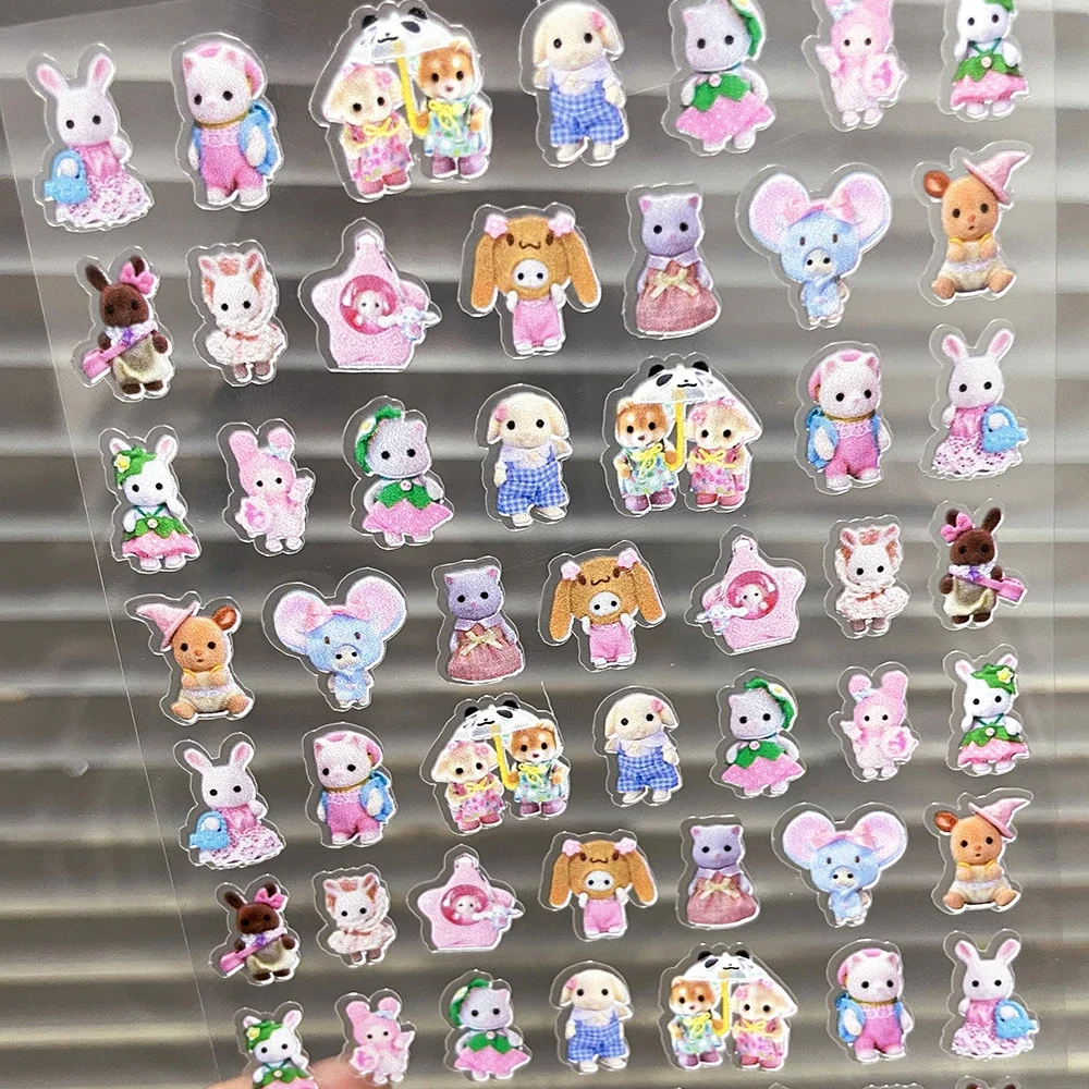 

Kawaii Senbel Family Anime Nail Supplies Decals Transparent Waterproof Stationery Sticker Toys for Children Nail Deco Stickers