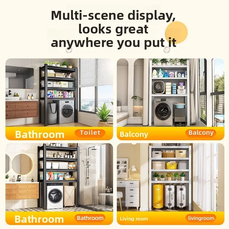 Shelf above household washing machine, balcony, toilet, toilet drum flip floor storage rack