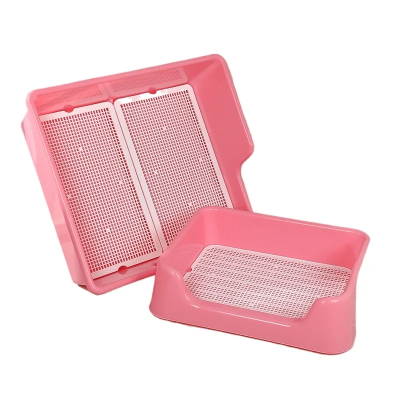 Press-Type Dog Toilet,Anti-Splash Pet Potty Tray with Enclosure,Convenient Indoor Dog Urinal for Small Pets