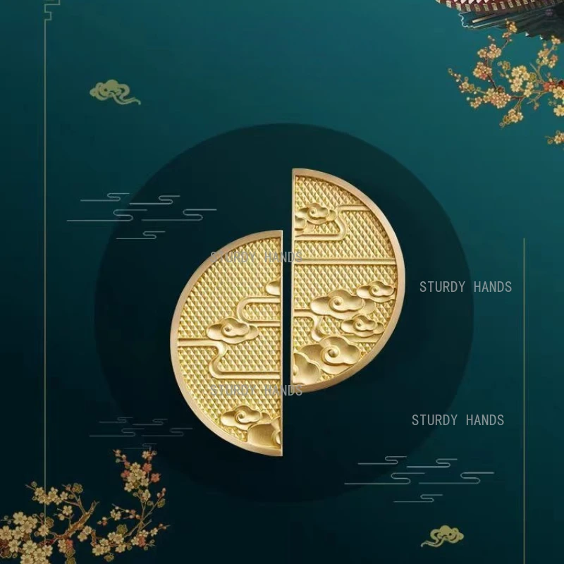 

1 pair high-end zinc alloy furniture handles Chinese style classical semi-circular wardrobe doors shoe cabinets cabinet handles