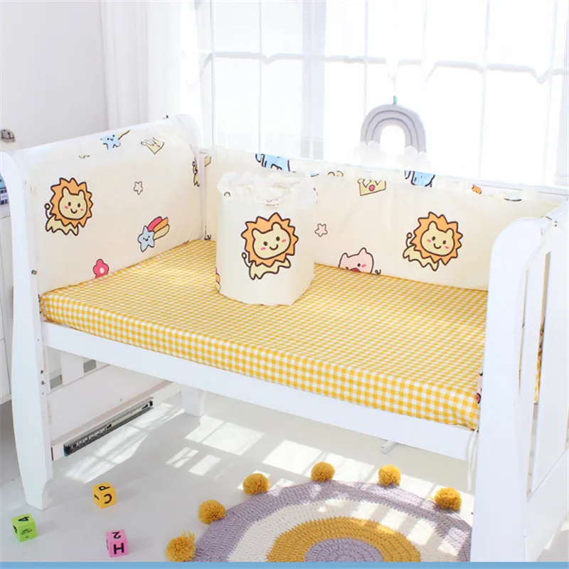 7Pcs/set Hot Sale Baby Bedding Set For Boy Girl Comfortable Newborns Bed Bumpers Set Infant Cot Bed Linens Baby Items Cartoon