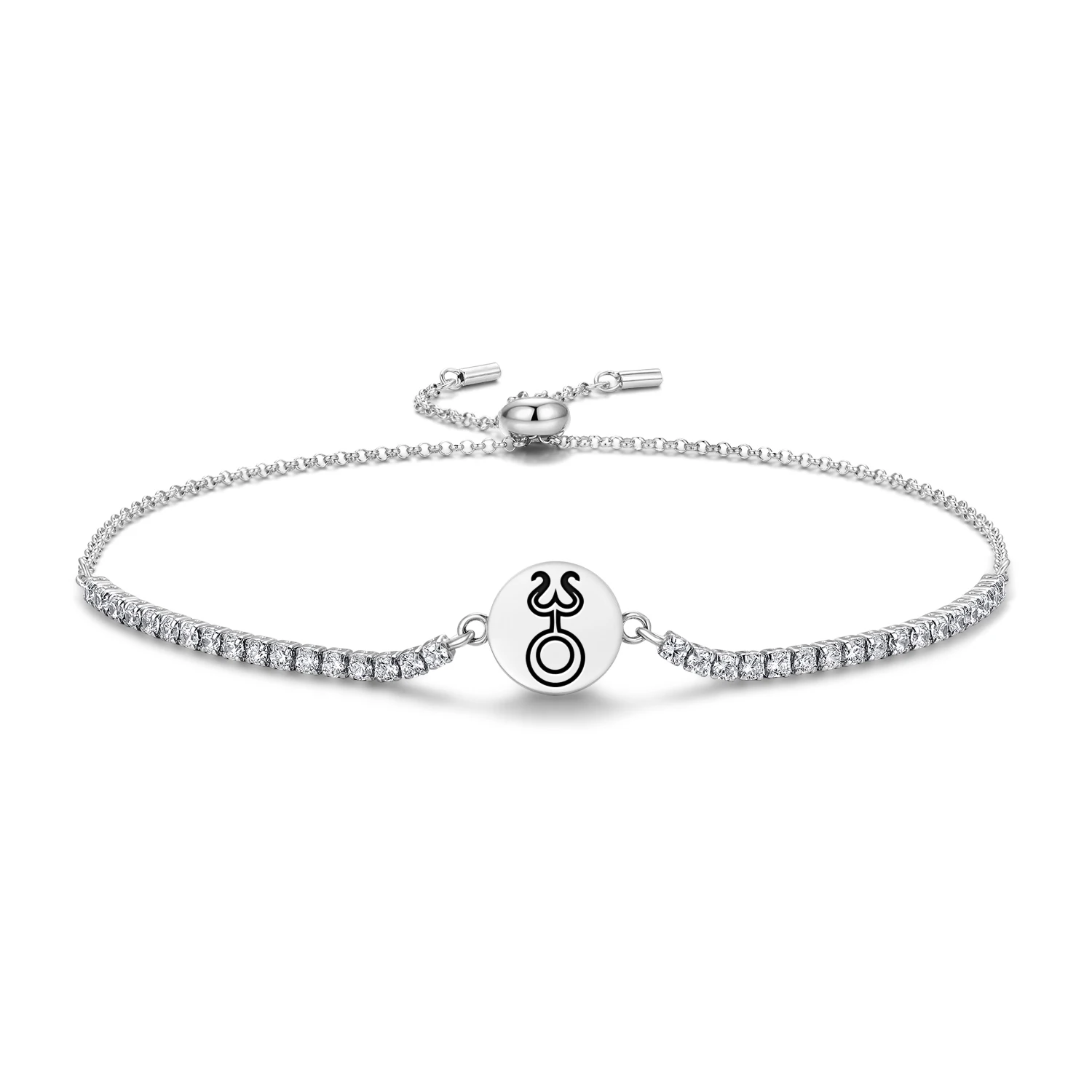 

Persian Mitra Bracelet 925 Sterling Silver Symbol Adjustable Tennis Zircon Chain for Women Jewelry Fashion