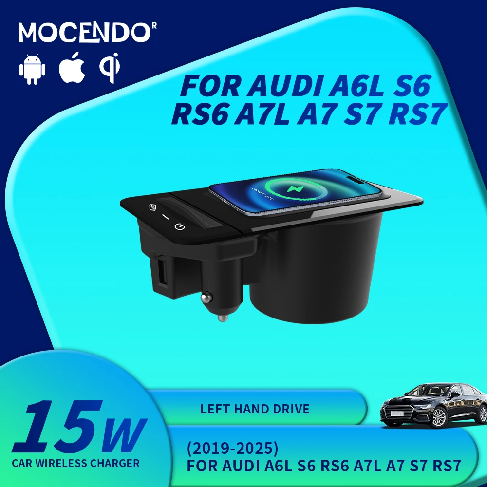 

For Audi A6L S6 RS6 A7L A7 S7 RS7 Central Control Magnetic Fast Charging Wireless Charger Interior Accessories Upgrade