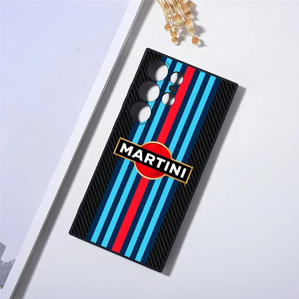 Martini Racing Horizontal Stripe Phone Case For S23 Fe Samsung S24 Ultra S22 S20 S21 Plus Galaxy A54 A34 A24 A53 Back Cover