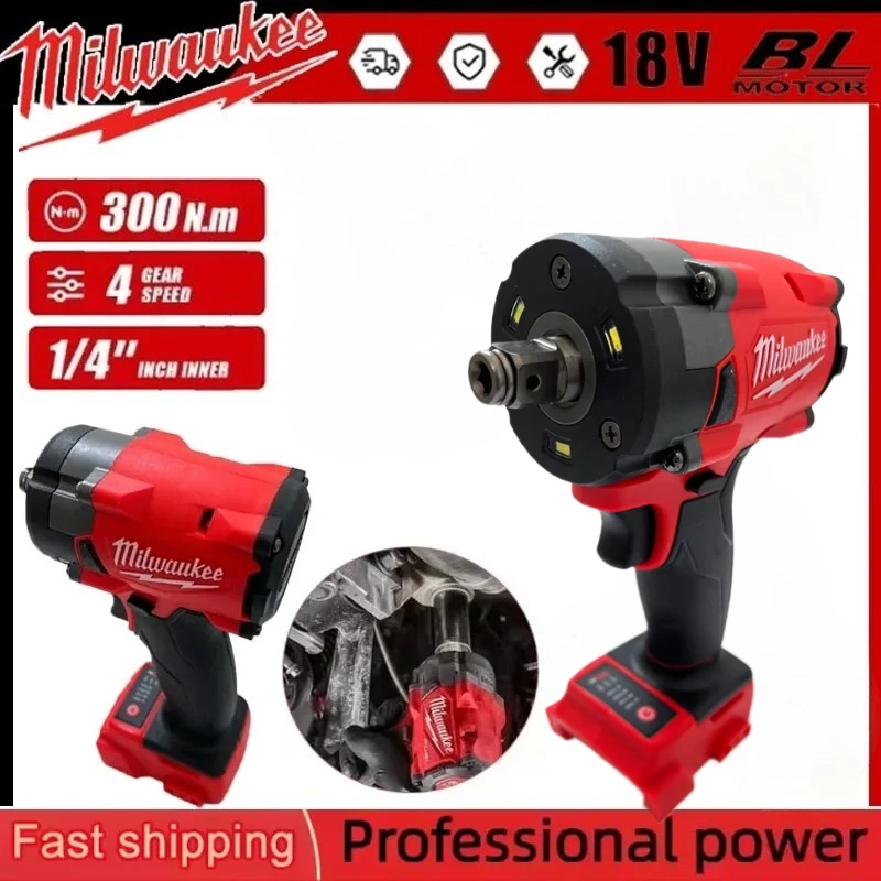 

Milwaukee Electric Cordless Wrench For 18V Battery Brushless Screwdriver Impact Drill Power Tools Car Truck Repair