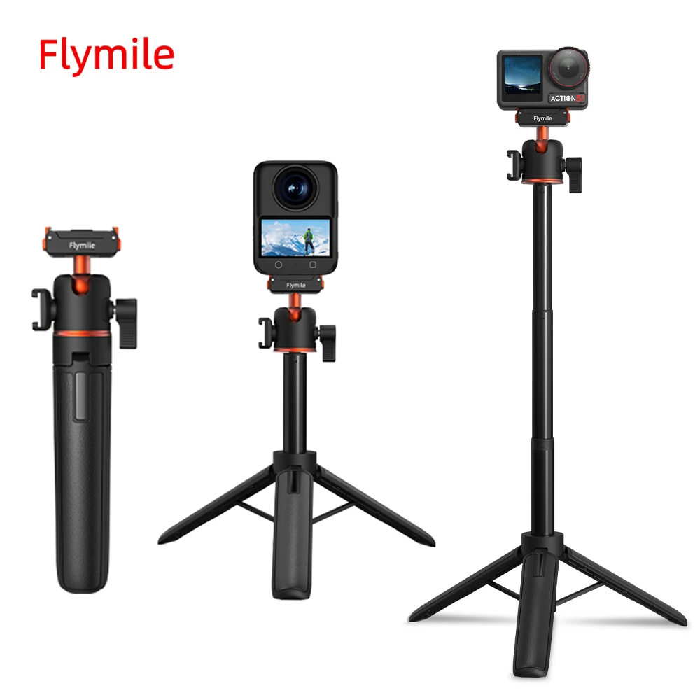 

Flymile Extendable Tripod Selfie Stick With Quick-release Base for DJI OSMO 360/Action 5 Pro Accessories 21.25IN Vlog Handle