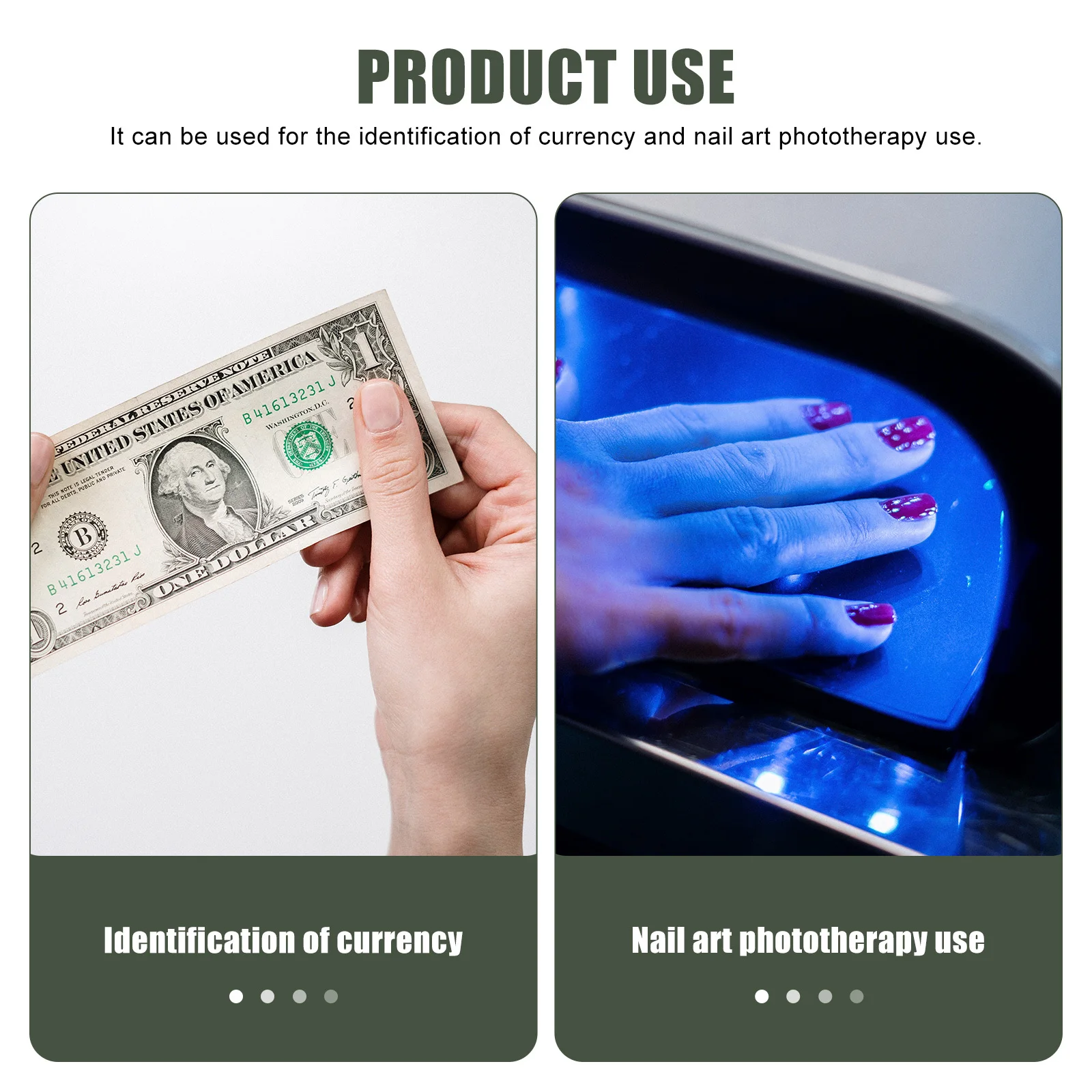 

1Pcs High-Quality Uv Identification Flashlight Aluminum Alloy Mini Nail Phototherapy Lamp Money LED Manicure Nail Art