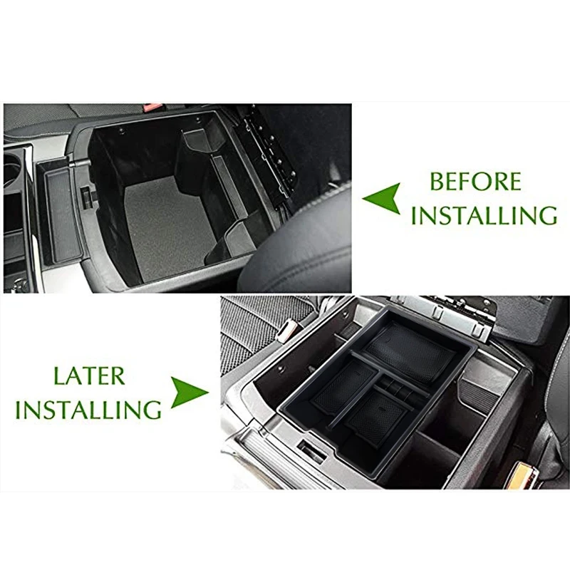 For Dodge Ram 1500 2009-2018 Car Armrest Secondary Storage Box Glove Pallet Center Console Tray Divider Sticker Car Accessories