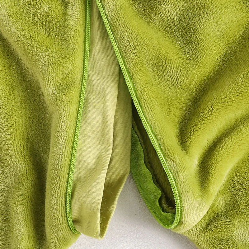 Tenue de Noël à capuche pour bébé garçon et fille, combinaison à fermeture éclair, barboteuse à fourrure, monstre vert, vêtements de Noël