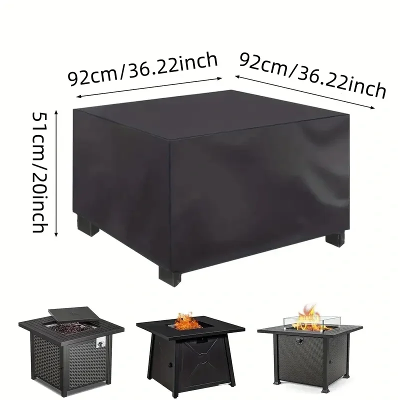 Weather-Resistant Outdoor Fire Pit Dust Cover, Compatible with a Range of Square Fire Pit Dimensions, Only Cover view 5