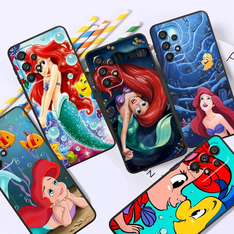 

The Little Mermaid Cartoon For Samsung A53 A52 A33 A32 A51 A71 A21S A13 A73 A55 A22 A23 A35 A72 A54 A12 5G Black Soft