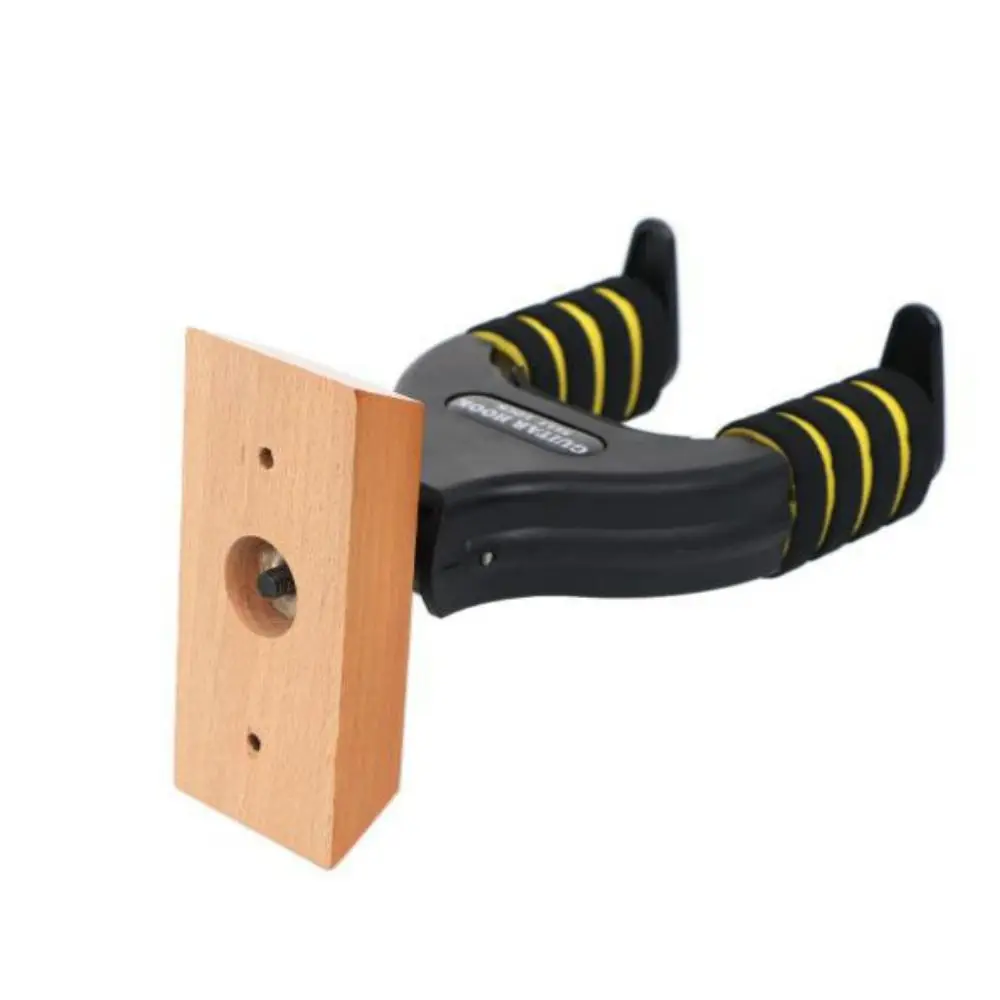 Rak Gitar Logam Dapat Dilepas Rak Gitar Pengunci Otomatis dengan Basis Kayu Spons Braket Ukulele Peralatan Studio