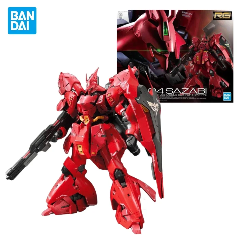 In Stock Original Bandai GUNDAM RG 1/144 MSN-04 Sazabi Assembly Model Anime Action Figure Model Toys Collectible Gifts For Kid