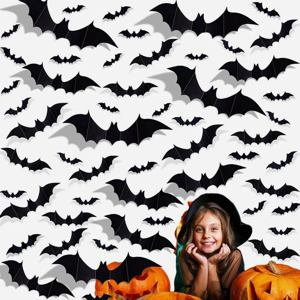 

36 Pcs Bat Wall Sticker Living Room Decor Halloween Decals for Walls Stickers Removable Party Supplies
