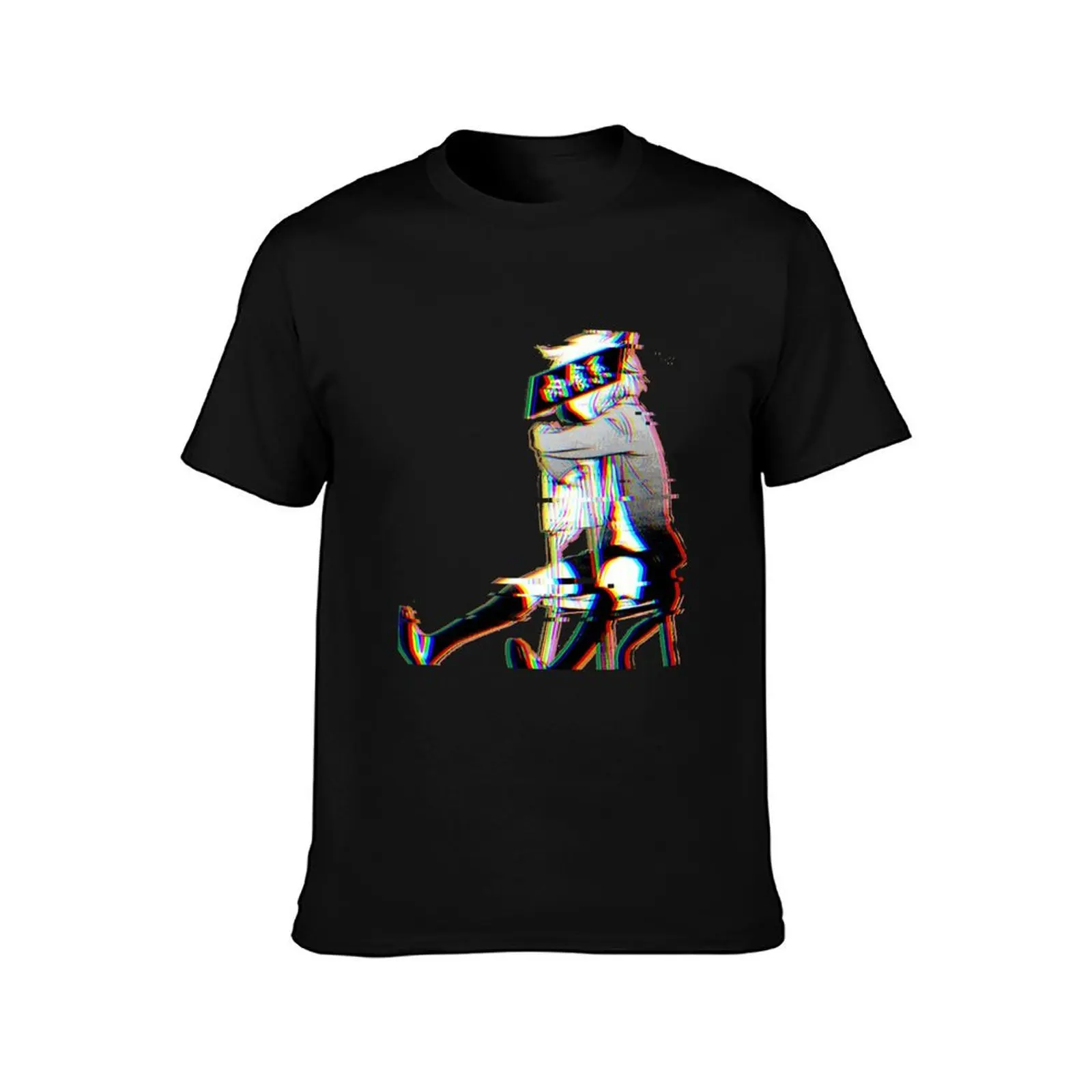 Neko cat boy Aesthetic anime glitch T-Shirt Running Gym Short Sleeve Sports Tee T-Shirt