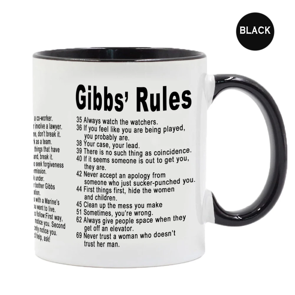 Gibbs Rules mugs 11oz Simple Office Ceramic Coffee Mug Success criteria Tea Cup Gift For Your Wife Husband