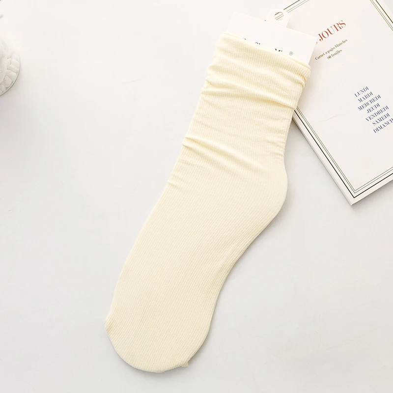 Chaussettes d'Été en Velours Doux pour Femme et Fille, sulfet Respirantes, Couleur Unie, Noir, Blanc, Incent, Beige, Harajuku