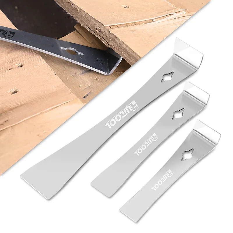 Pry Bar Scraper Nail Puller Stainless Steel Flat Crowbar Angled Edge Pry Bar for Pulling and Scraping Tool