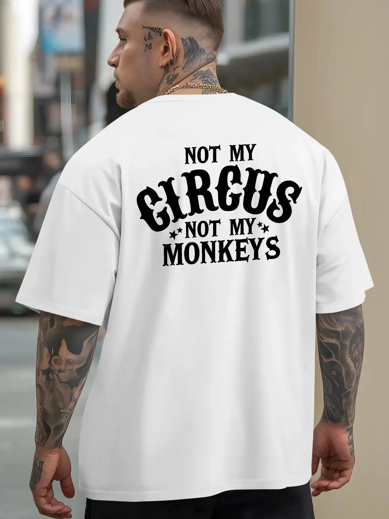 Men's Women Not my circus not my monkeys T Shirt Cotton Tee Streetwear Oversize Summer Fashion Loose Top Short Sleeve Breathable