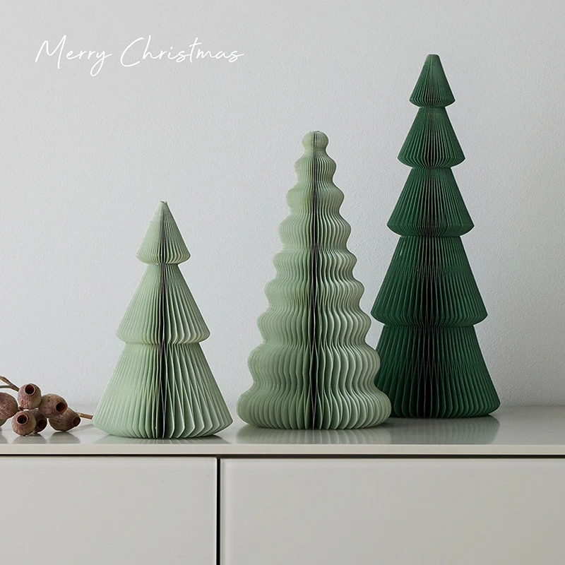 Weihnachtsbaumdekoration 3D Wabenpapier Weihnachtsbaumornamente Neujahrs-Weihnachtsfeier-Deko Weihnachtsbaum-Hängeornament – Detail 8