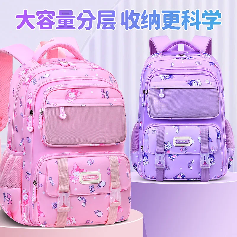 Cinnamoroll Kuromi Anime Kawaii MINISO Ins mochila escolar de almacenamiento de moda mochila de estudiantes de dibujos animados lindos regalos ligeros para niños